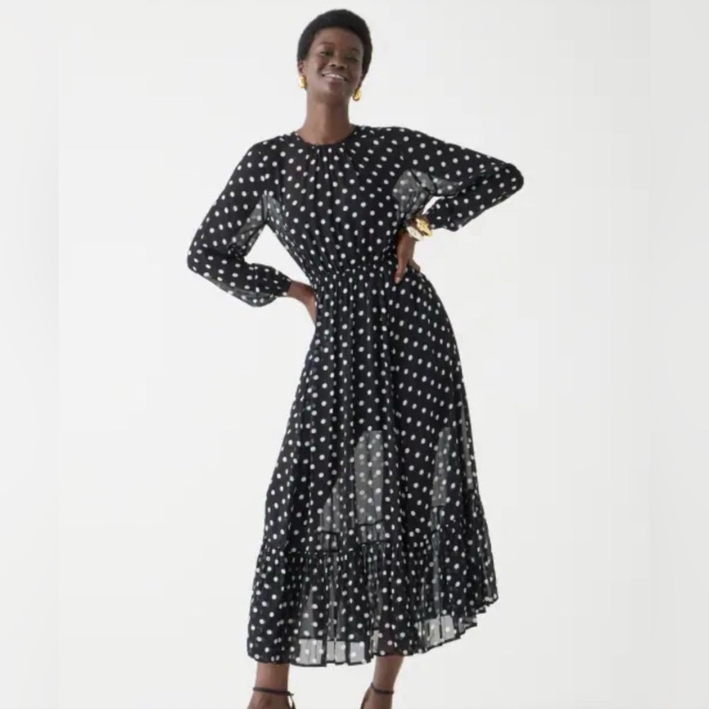 JCREW Black and White Polka Dot Dress